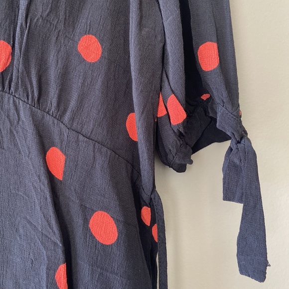 Nobody’s Child Black and Red Polka Tie Top - Picture 3 of 5